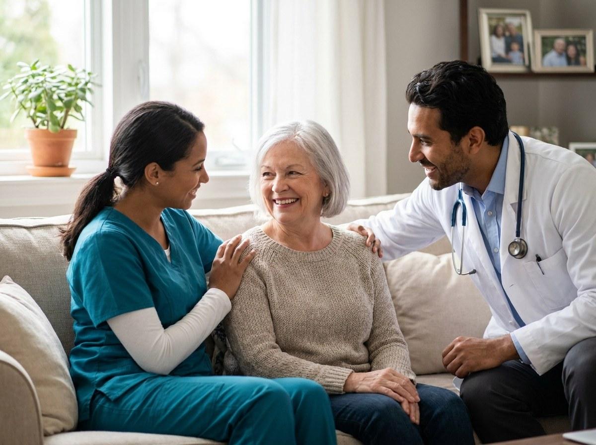 A Healthy Services of Tampa care team with a patient